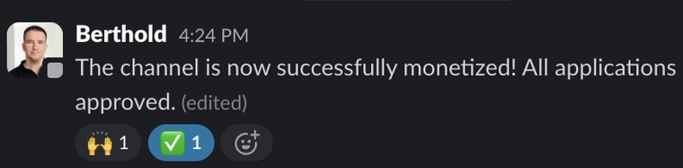 Client Slack message