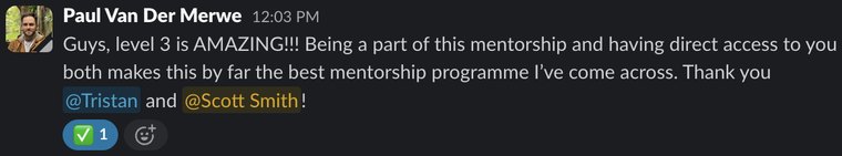 Client Slack message